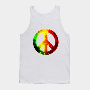 Rasta Flag Tye Dye Peace Sign Tank Top